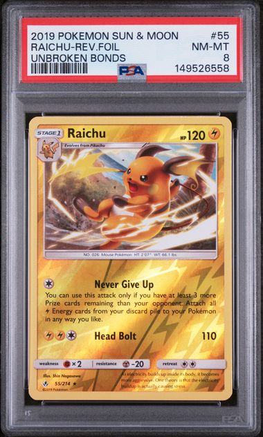 PSA 8 RAICHU-REV.FOIL