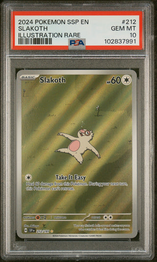 PSA 10 Slakoth #212/191 Surging Sparks