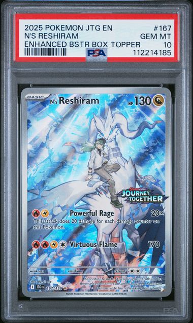 PSA 10 N'S RESHIRAM ENHANCED BSTR BOX TOPPER