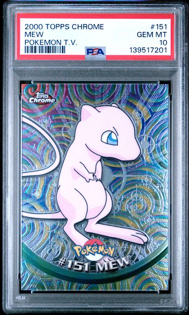 PSA 10 MEW 2000 TOPPS CHROME POKEMON TV #151