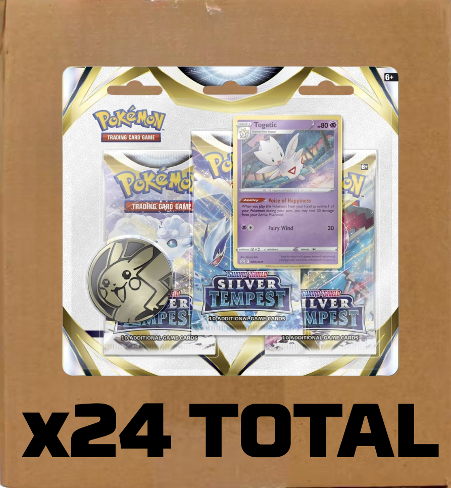 Sealed Case Silver Tempest 3-Pack Blister (x24) - SWSH12