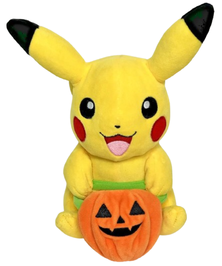 Pikachu Holding Pumpkin Bucket Plushy