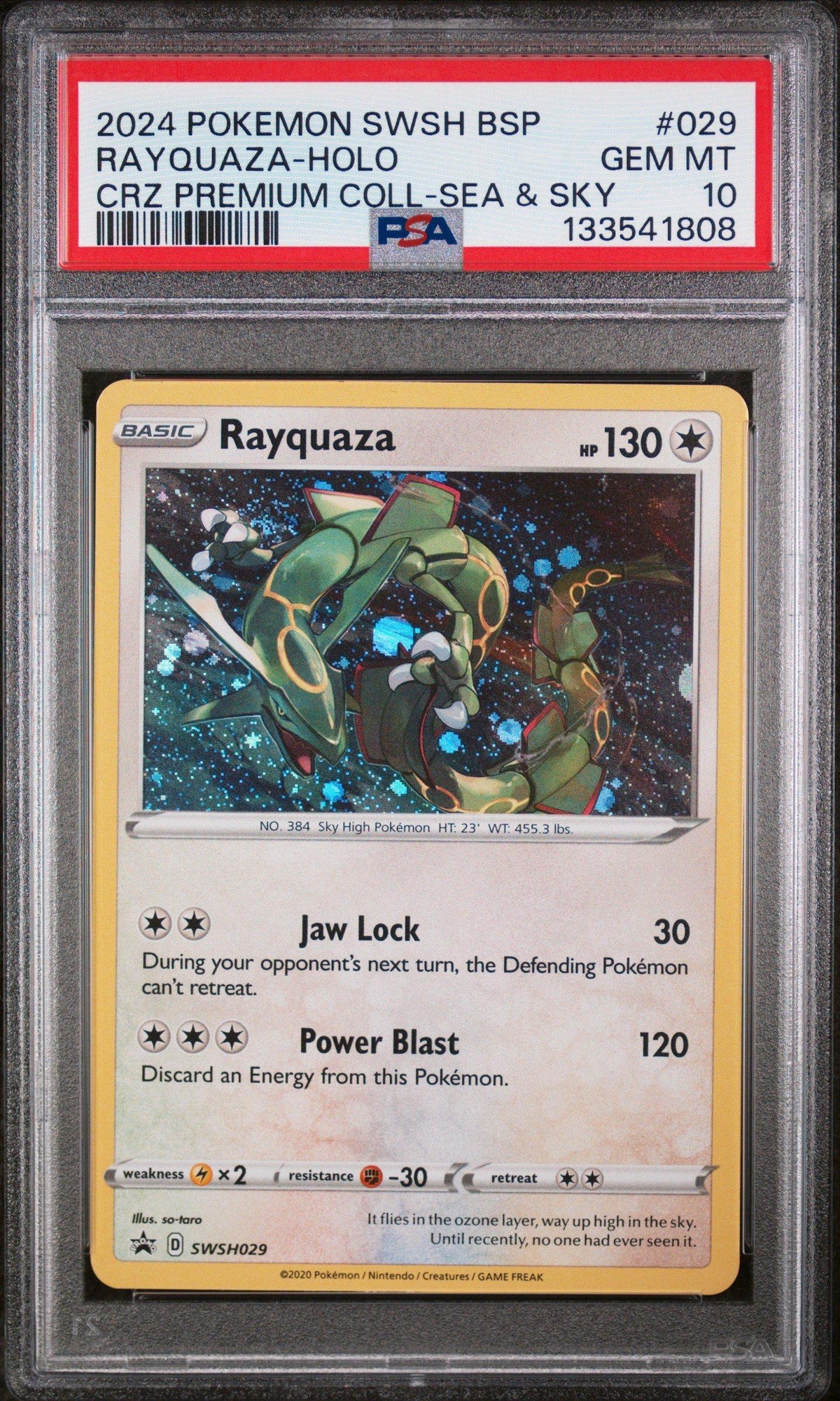 PSA 10 RAYQUAZA HOLO PREMIUM COLLECTION SEA & SKY