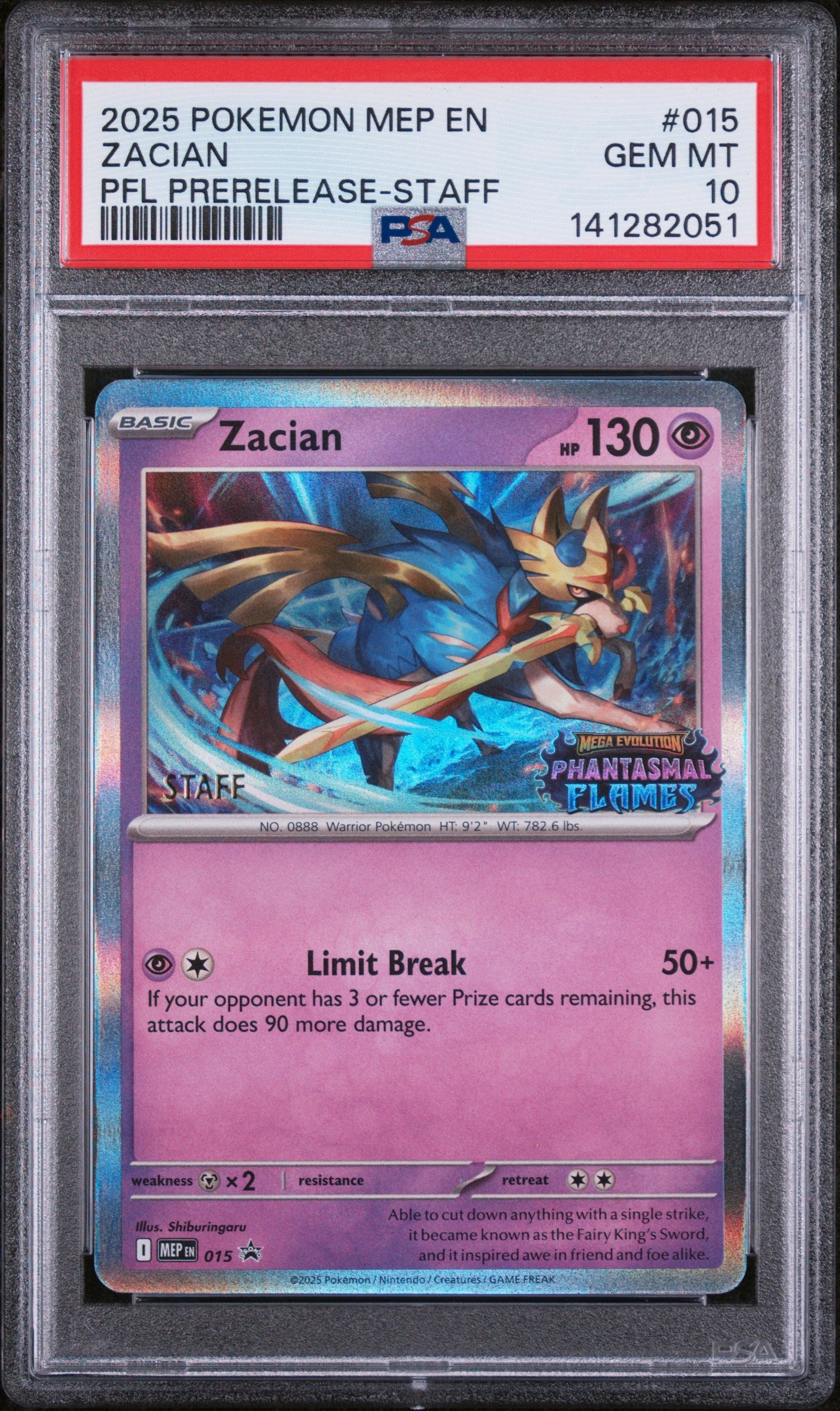 PSA 10Zacian #15 MEP Black Star Promo