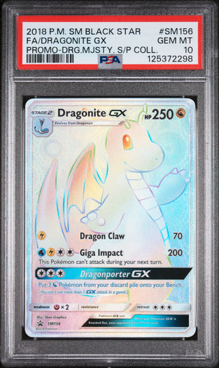 PSA 10 Dragonite GX #SM156 SM Black Star Promo