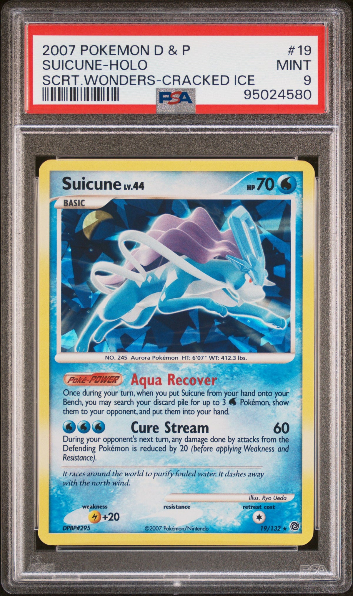 PSA 9Suicune #19/132 Secret Wonders