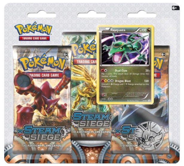 XY Steam Siege Rayquaza 3-Pack Blister