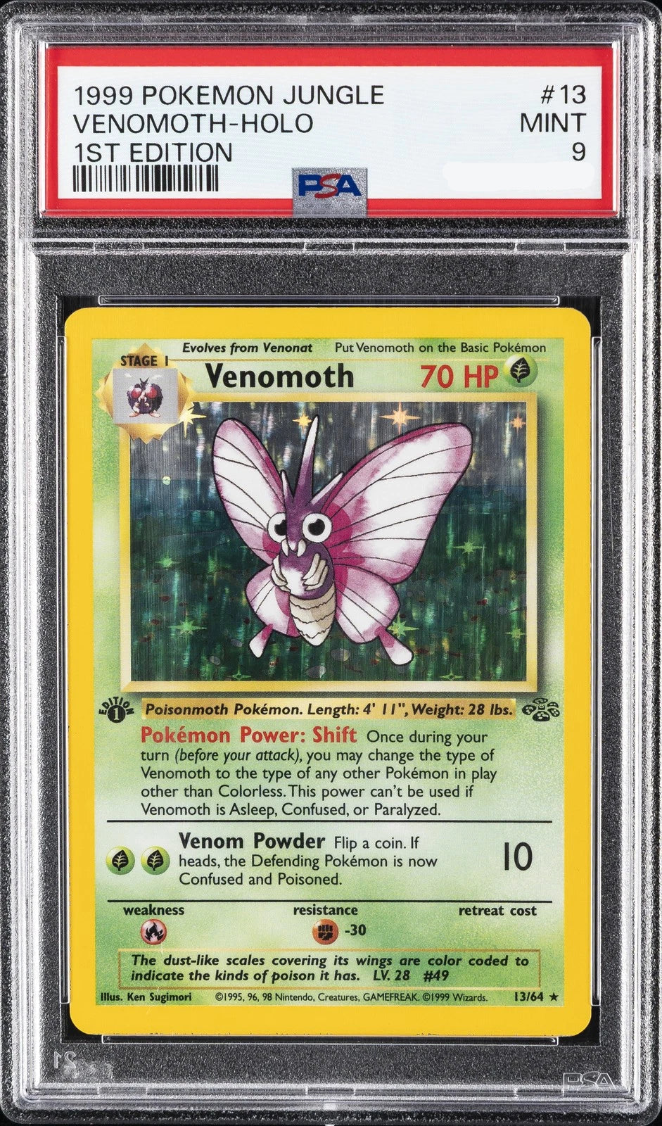 PSA 9 Venomoth Holo Jungle 1st Edition