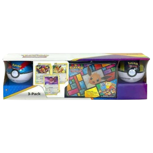 Costco Pokemon Collector 3-Pack: Eevee Treasure Chest + 2 Poke Ball Tins