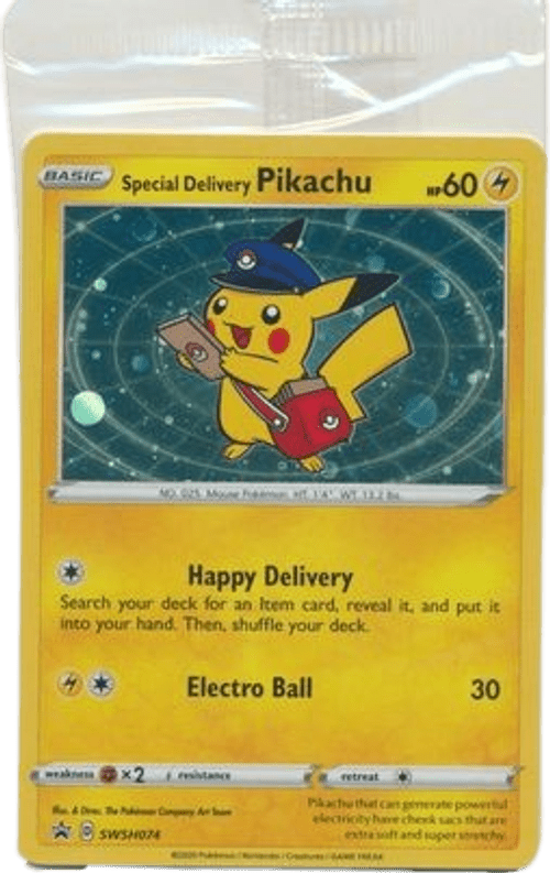 Special Delivery Pikachu - SWSH074 - Pokemon Center Online Exclusive (Sealed Promo) - ZardoCards