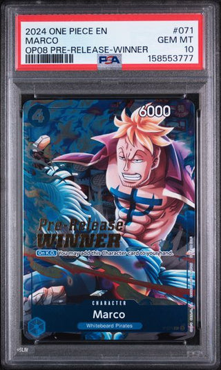 PSA 10 MARCO OP08 PRE-RELEASE-WINNER
