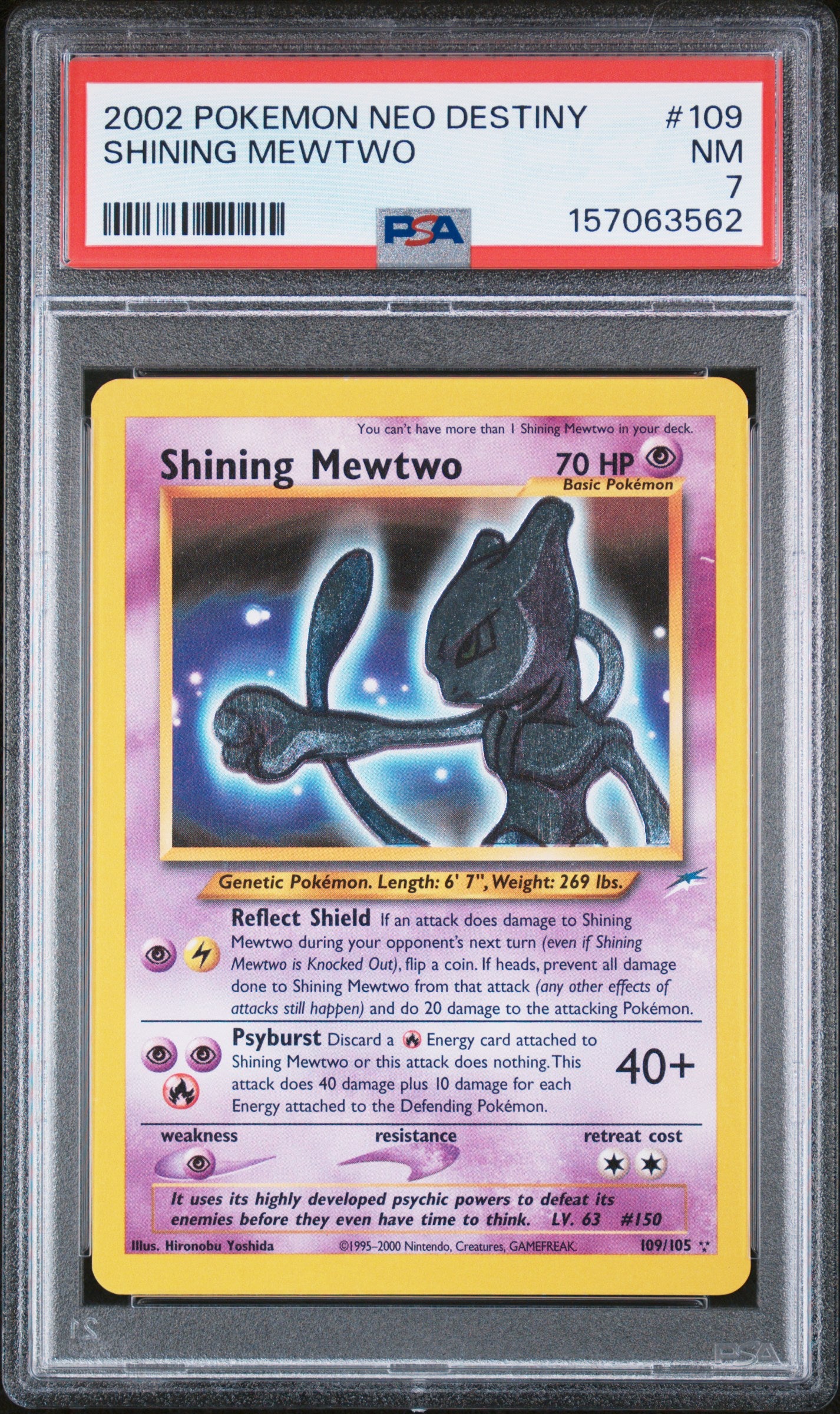 PSA 7 Shining Mewtwo #109/105 Neo Destiny Unlimited