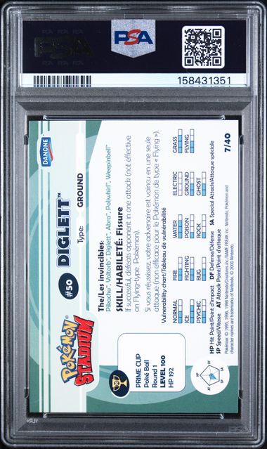 PSA 10 DIGLETT 7/40 STADIUM TIP