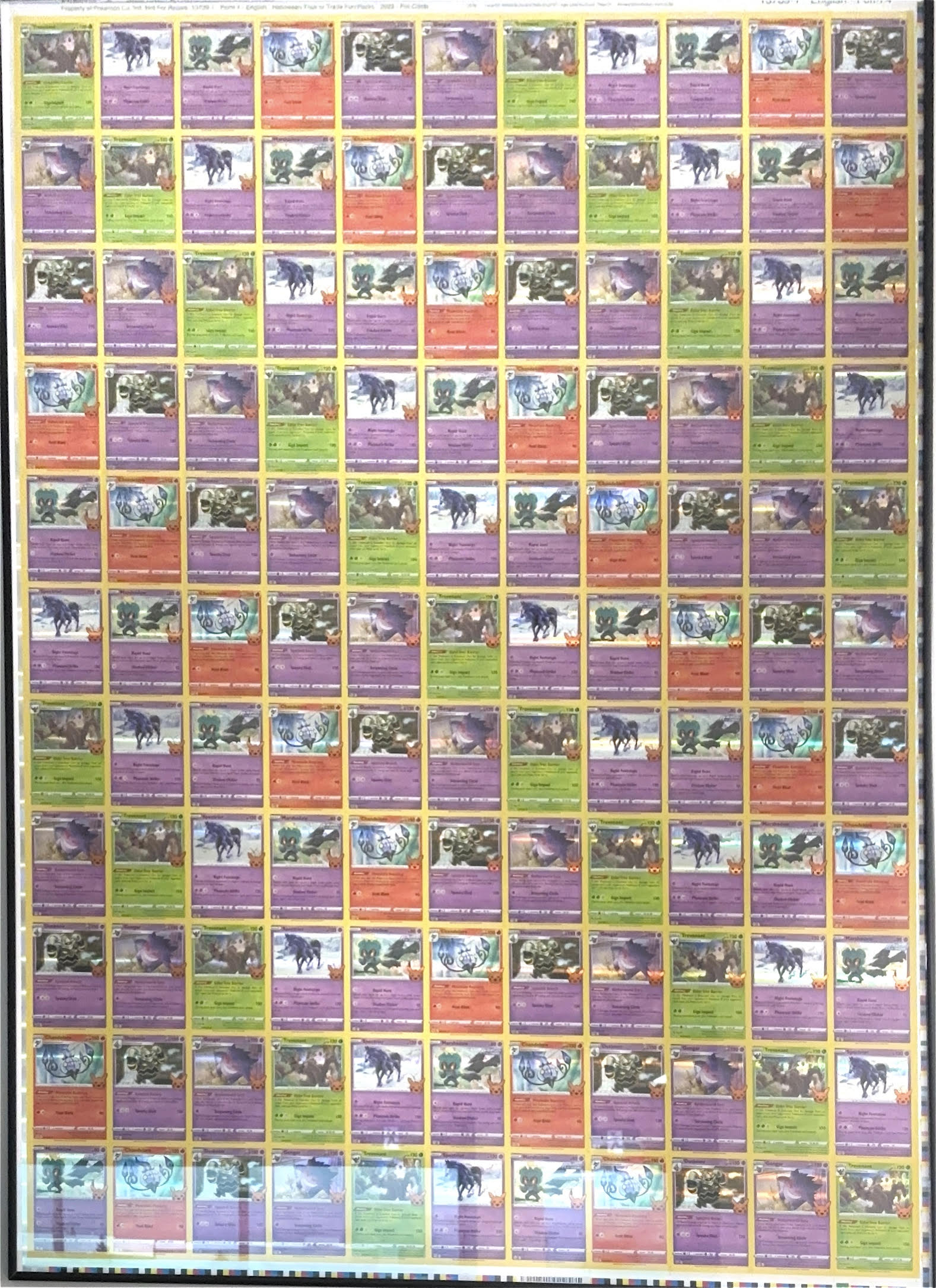 Uncut Sheet Trick or Trade Card 2023 Foil Cards