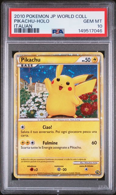 PSA 10 PIKACHU JP WORLD ITALIAN