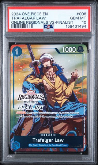 PSA 10 TRAFALGAR LAW ONLINE REGIONALS V2-FINALIST
