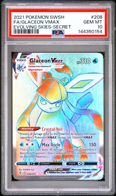 PSA 10 FA/GLACEON VMAX EVOLVING SKIES