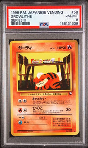 PSA 8 GROWLITHE JAPANESE VENDING SERIES 3
